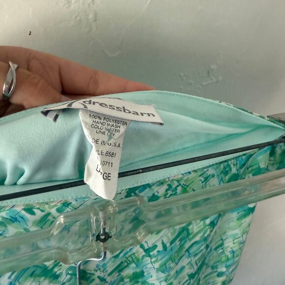 Vintage‎ Y2K Fairycore Dressbarn Abstract Swirl Midi Skirt Green L USA - Picture 5 of 7